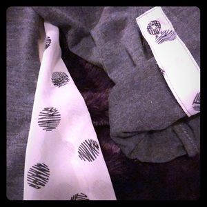 Small Pixley Grey - White Polka dot top